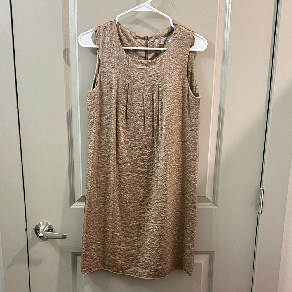 Francesca's Collections Tan Textured Midi Dress